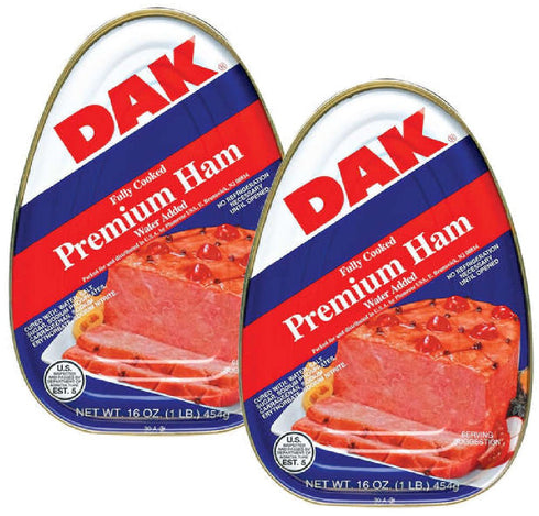 DAK 16oz (2 Pack) Premium Canned Ham Fully Cooked, Ready To Eat