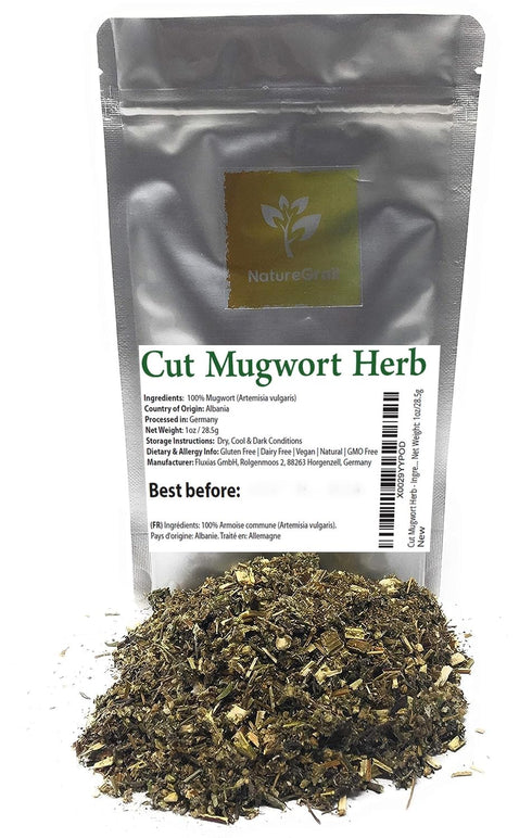 Mugwort Tea - Dried Cut Artemisia Vulgaris Herb, 100% Riverside Wormwood, 1.0oz/28.5g Felon Herb for Tea