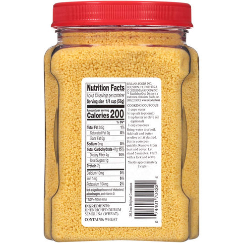1.65 (Pack 4) RiceSelect Original Couscous, Pound
