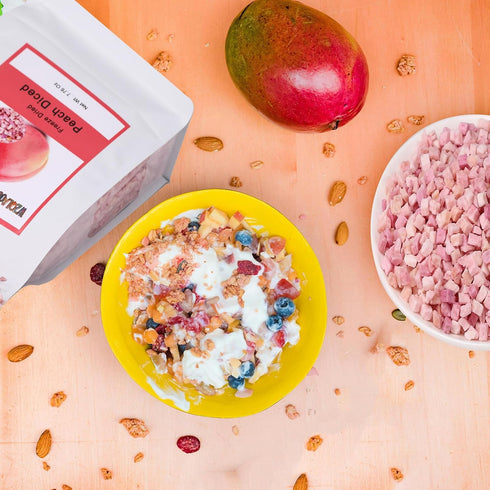WZQLAOYS 220g/7.76oz 100% Freeze Dried Diced Peaches Natural, No Additives.for Baking,Tea,Smoothie, Yogurt,Cake