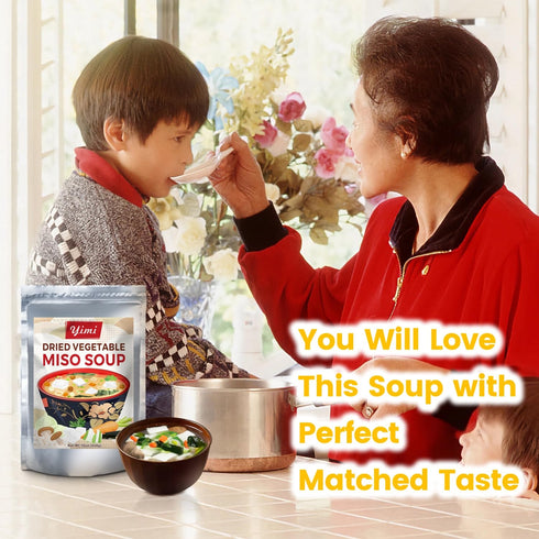 16 oz Yimi Miso Soup, Ramen Toppings, Freeze Dried Vegetables, Dehydrated Vegetables (Dehydrated Tofu, Wakame Seaweed
