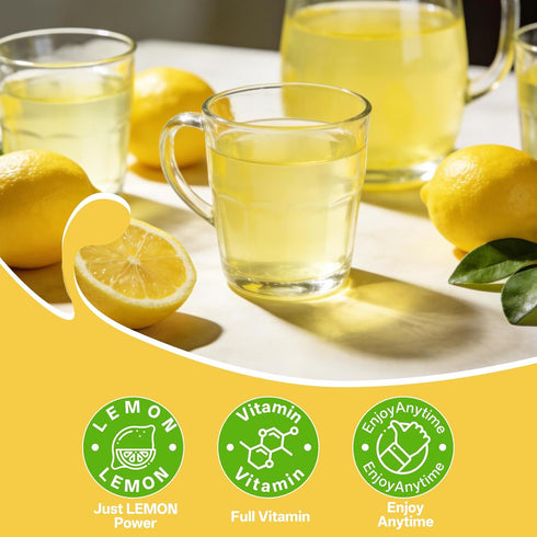 Lemon Powder Made from Real Lemons, Rich in Natural Vitamin C Lemon Juice Powder for Baking, Cooking & Drinks, Easy-Mix