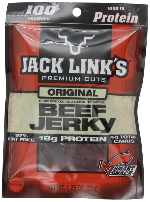 Jack Link's Beef Jerky, 100 Calorie Pack, Original, 1.25-Ounce Bags (Pack of