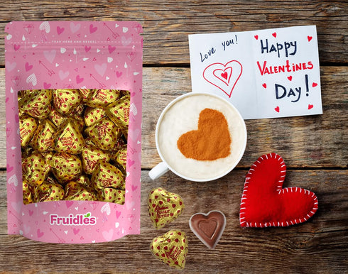2 Fruidles Valentine's Milk Peanut Butter Chocolate Hearts, Kosher Certified Dairy, Pounds