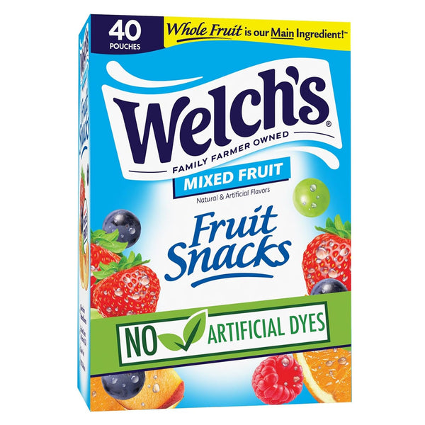 Welch's Fruit Snacks, Mixed Fruit, Bulk Pack, Individual Single Serve Bags, 0.8