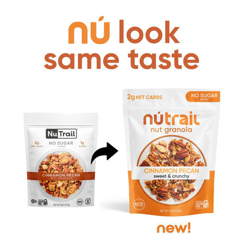 NuTrail Nut Granola Cereal, Cinnamon Pecan, No Sugar Added, Gluten Free, Keto, Low Carb, 8 oz.