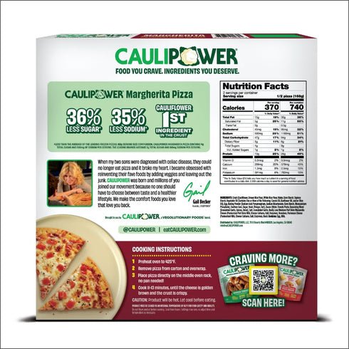 11.85 Oz (Pack 1) CAULIPOWER Margherita Stone-Fired Cauliflower Crust Pizza