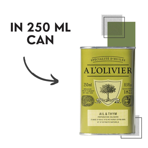 L'Olivier 8.3-Ounce (Pack 2) A Olive Oil Infused with Garlic and Thyme, Tins