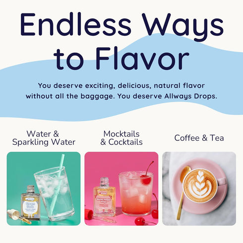 50 Allways Drops Natural Strawberry Water Enhancer | Sugar-Free, Zero Calories, Monk Fruit Sweetened | Glass Bottle