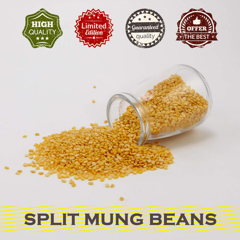 5 NY SPICE SHOP Split Mung Beans Pound Yellow Mung lentils Split Mung Dal (without Skin) Moong Dal Beans Protein