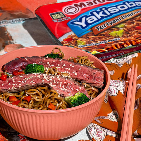 4 Oz, 8 Count (Pack 2) Maruchan Yakisoba Teriyaki Beef, Japanese Instant Ramen Noodles