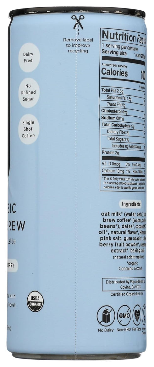 8 Oz Pop And Bottle, Latte Oat Milk Classic Antioxidants, Fl