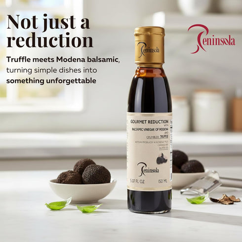5.07 fl.oz. PENINSOLA Gourmet Balsamic Reduction with Truffle Authentic Italian Glaze with Balsamic Vinegar of Modena