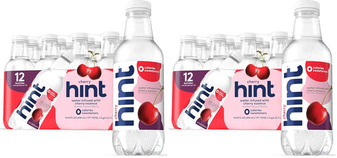 Hint Fruit-Infused Bottled Water, Cherry - Sugar Free Flavored Water with Zero