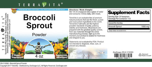 Terravita (4 oz, 519360) Broccoli Sprout Powder ZIN: