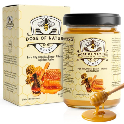 DOSE OF NATURE Raw Honey with Bee Bread | Small Batch, Unfiltered Superfood Honey Pack