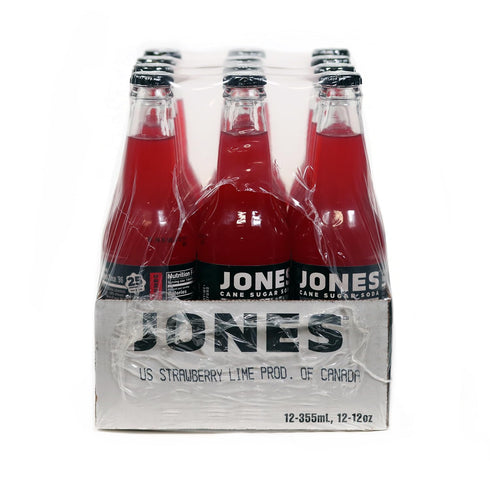 12-Pack 100% 12 Oz Jones Soda Co. Strawberry Lime Flavor | | The Original Craft Soda | Made with Pure, Cane Sugar | Pop