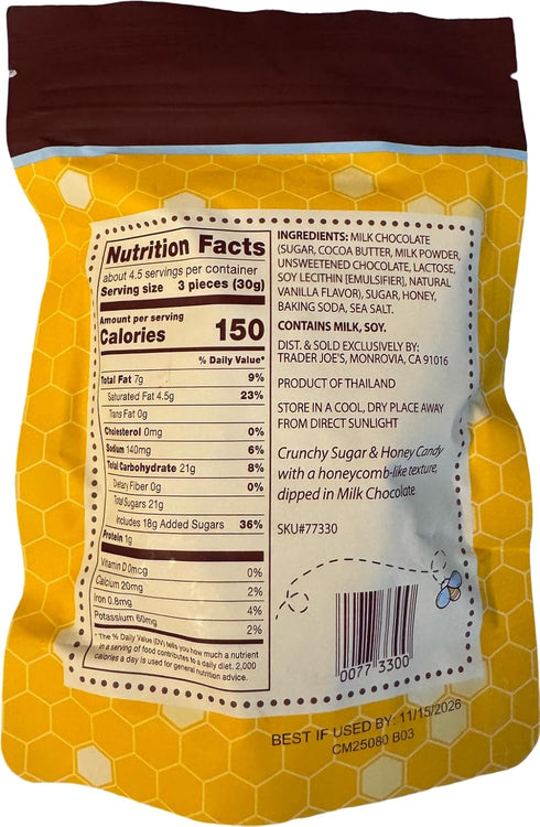 Generic (4.6 oz) Trader Joe's Milk Chocolate Covered Honeycomb Candy