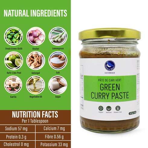 Eastern Blue 8oz 227g Thai Curry Paste - Thai Green Curry Paste & Thai Yellow Curry Paste Each | Ready to Eat Authentic