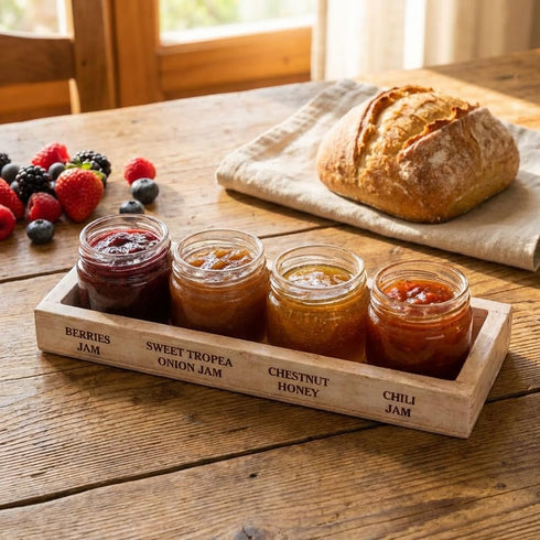 4-Pack (1.3 oz 4) Artigiani dei Sapori La Formaggeria Cheese Condiment Sweet Tropea Onion Jam, Chili Jam, Chestnut