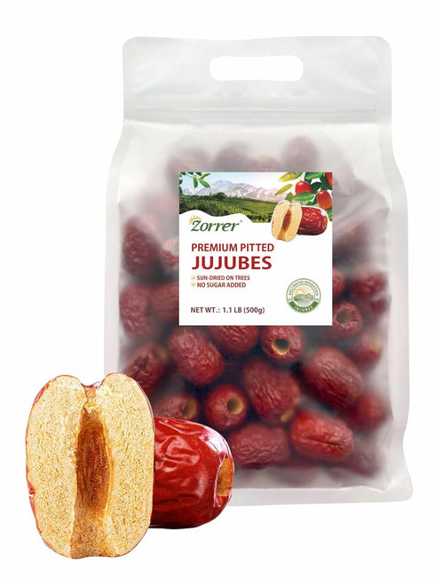 Zorrer Jujube Pitted Dates, 1.1LB Premium Jujube Pitted Dates, Sun Dried Dates
