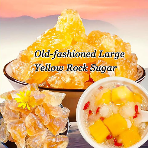 QuvgnEther 350g/12.35oz Large Sized Yellow Rock Sugar Made of Cane Rock Sugar for Pho & Cooking