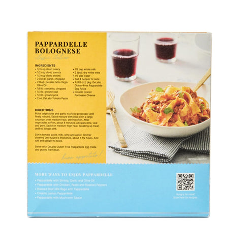 8.8 oz (4 Pack) DeLallo Gluten-Free Pappardelle Pasta Nests, Made with Corn and Rice Flour and Farm Fresh Eggs, Made