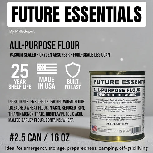 1 (16 oz #2.5 Future Essentials All Purpose Flour Shelf-Stable, Long-Term Storage Baking Flour for Emergency