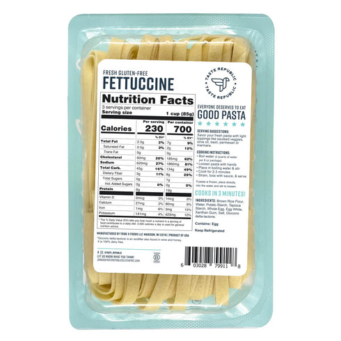 3 Frozen, 9oz (6 pack) Gluten-Free Pasta, Fettuccine, Fresh Brown Rice Noodles Cook in Just Minutes by Taste Republic