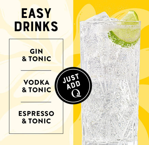 20 7.5 Oz (Pack 24) Q LIGHT TONIC WATER with Real Quinine & Organic Agave - Ideal for Cocktails & Mocktails - Made