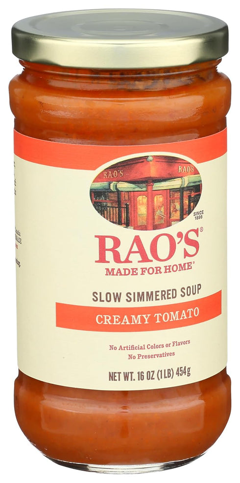 16oz, (Pack 4) Rao's Made for Home Creamy Tomato Soup, Traditional Italian Heat and Serve Soup, Made with Premium