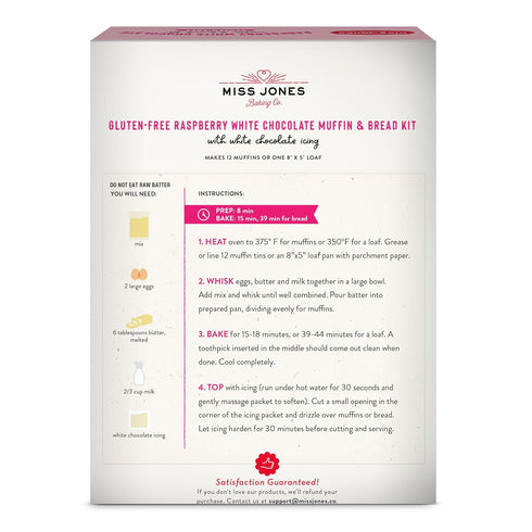 Gluten-Free Raspberry White Chocolate Muffin and Bread Kit