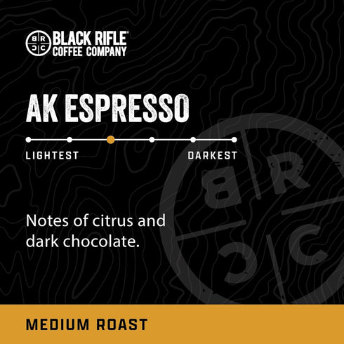 50 Count, 1.0 2.0 Black Rifle Coffee Company AK Espresso, Medium Roast K Cups - Single Serve K Cups Coffee Pods - Kcup