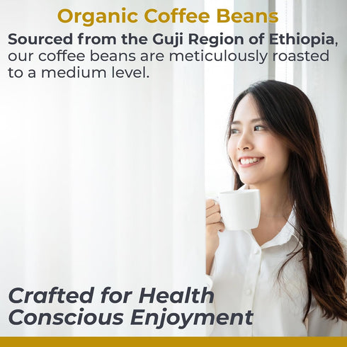 1 Premier Research Labs Organic Whole Roasted Coffee Beans - Medium Roast, From Guji Region of Ethiopia, Crafted