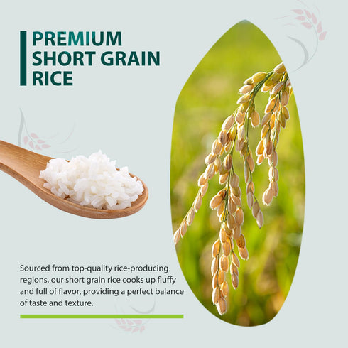 2 Soeos Sushi Rice Pound, Short Grain Gluten-Free White Japonica Rice, Perfect for Sushi Rolls, and Mochi