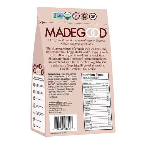 Made Good Crispy Light Granola, Nut-Free Gluten Free, Vegan, Organic Ingredients, Cocoa Crunch (10 Ounce)