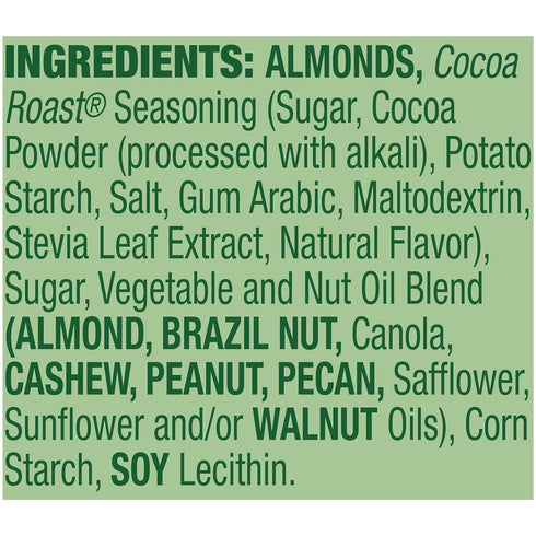 100 Packs, 7 Count, 4.34 Oz (Pack 3) Emerald Nuts Cocoa Roast Almonds, Calorie