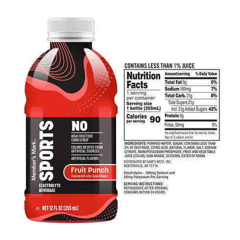 MEMBERS MARK Pack, 12 (Pack 24) Member's Mark Sports Drink Variety Fluid Ounce