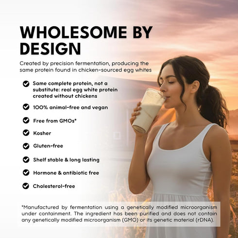 (8 oz) Healthier Comforts Animal-Free Egg White Powder | Vegan Egg White Protein - Unflavored | Cholesterol-Free