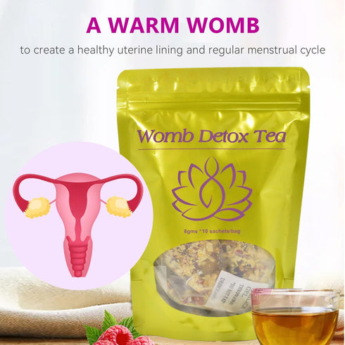10 Hiherbs Womb Detox Fertility Tea for Women to Get Pregnant Fast, Herbal Fibroid Tea Pcs Tea Bags Help to Relieve