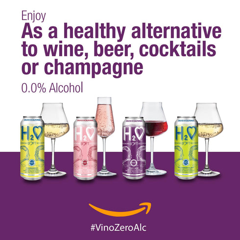 H2 0.0% 12 12 oz o Sauvignon Blanc Silky & Smooth | Alcohol Wine-Infused Sparkling Refreshment | Non-Alcoholic, Low