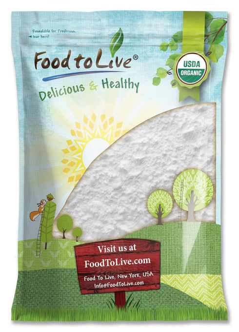 Food to Live Organic Arrowroot Flour, 8 Pounds Non-GMO Powder, Fine Starch,