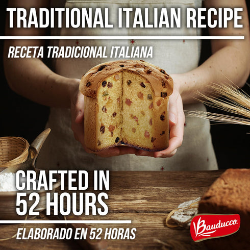 Bauducco Classic Panettone - Moist & Fresh Holiday Cake, Traditional Italian Recipe with Candied Fruit, 24.0oz
