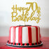 Gold Glitter Happy 70th Birthday Cake Topper, Cheers to 70 Years, Hello 70, 70 & Fabulous Party Decoration