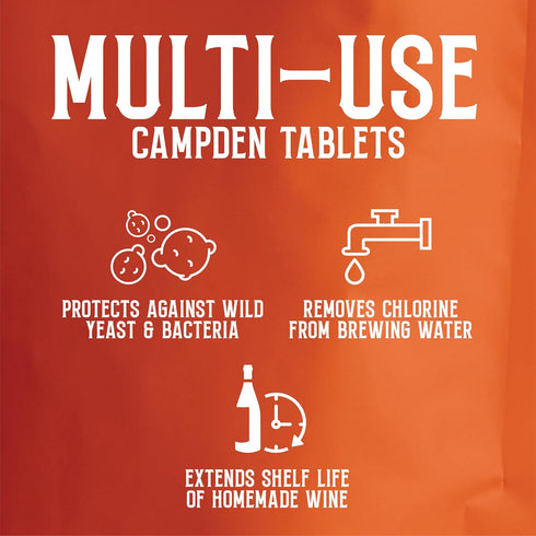 50 Count Craft A Brew - Campden Tablets - Sodium Metabisulfite - Sterilant for Winemaking - Ideal for Traditional Grape