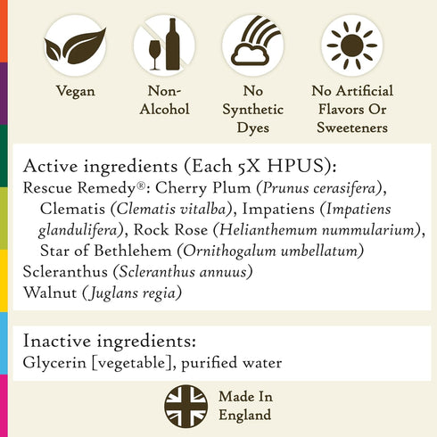 Bach Original Flower Remedies: Ready To Go Kit for Travel Stress - Non-Alcohol Formula, Vegan