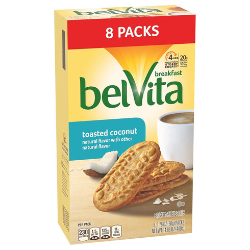 Packs 4 Pack, 1.76 (Pack 8) Belvita Breakfast Biscuits Biscuits Per Toasted Coconut, Ounce