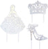 DecoPac Quinceanera Cake Topper - Glitter Cake Topper, Silver Cake Decoration, 3 Piece Set