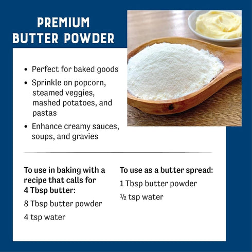 11.25 Pack 1 Judee's Gluten Free Butter Powder - Versatile Cooking & Baking Butter Powder - Gluten-Free & Keto-Friendly