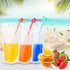 Yamgqus 100PCs 100PCS 17oz (100 Pack) Drink Pouches with Individual Wrapped Straws, Freezable Juice Pouches DIY